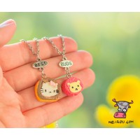 Кулон для друзей "Best Buds. Kitty cake". Цена за набор